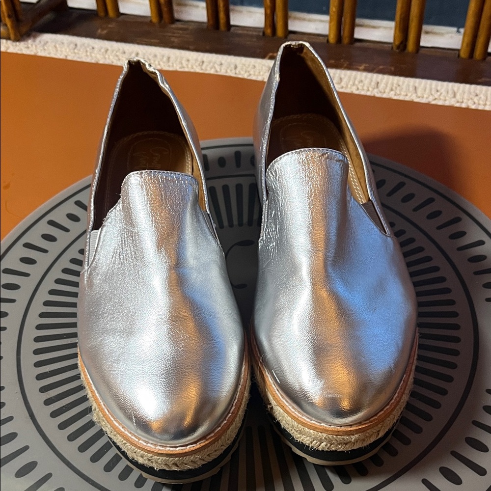 Crown Vintage Silver Platform Loafers